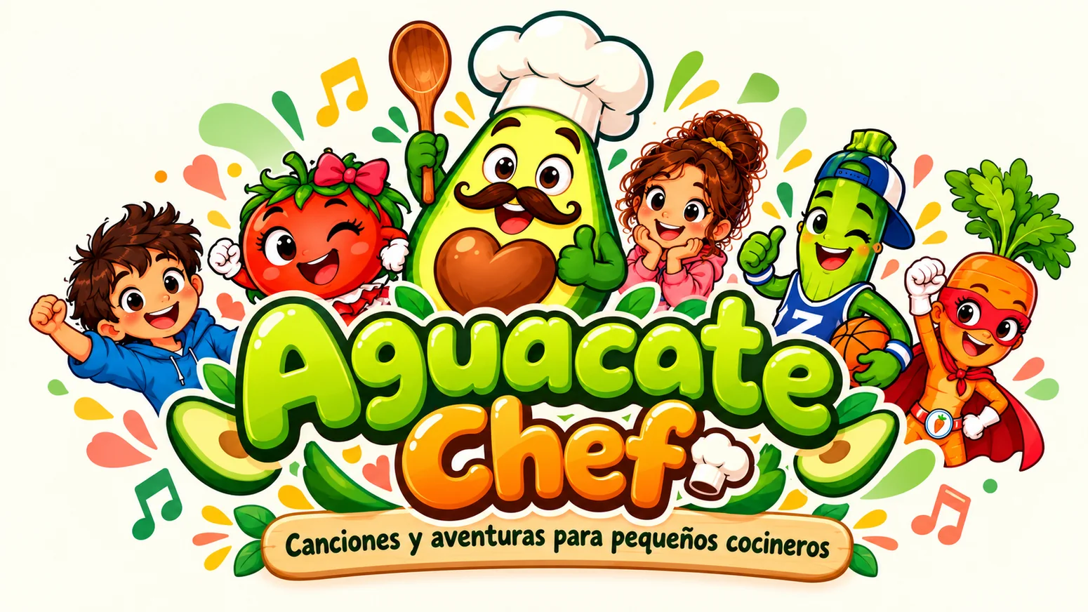 Ilustración musical del universo Aguacate Chef